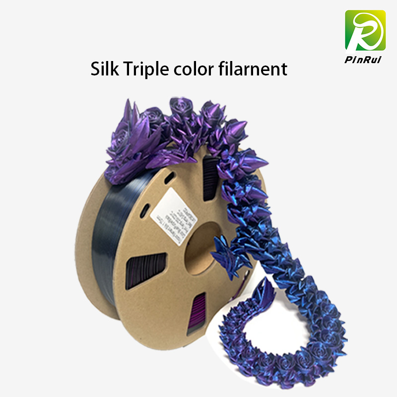 PLA Filament Silk Triple Color Filament ، 1.75mm 3D Filament ، ثلاثية الأبعاد